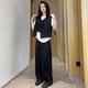 thumbnail image 5 of Nuevo traje de dos piezas para mujer con diseño de combinación de todo tipo de pantalones anchos y cintura alta y chaleco de nicho para verano, 5 of 5