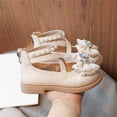 thumbnail image 6 of Jinhomg Girls Bow Dress Shoes Toddler Mary Janes Shoes Little Girl School Uniform Oxford Shoes for Girl Flats Beige 35, 6 of 9