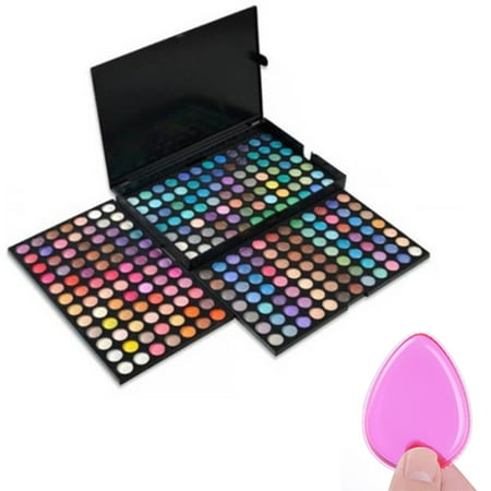 Best Offer 3 x Eyeshadow Palette Set 252 Colors And Silicone Sponge For Makeup as a