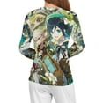 thumbnail image 4 of Genshin Impact Women's Pajama Top 3D Digital Print Sleepwear Trendy Crewneck Pullovers Long Sleeve Shirts 5XL, 4 of 8