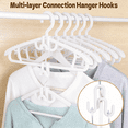 thumbnail image 3 of 60 Pcs Clothes Hanger Connector Hooks, Heavy Duty Cascading Space Saver for Closet, Multi-Layer Plastic Organizer,  Universal Size, Black, 3 of 8