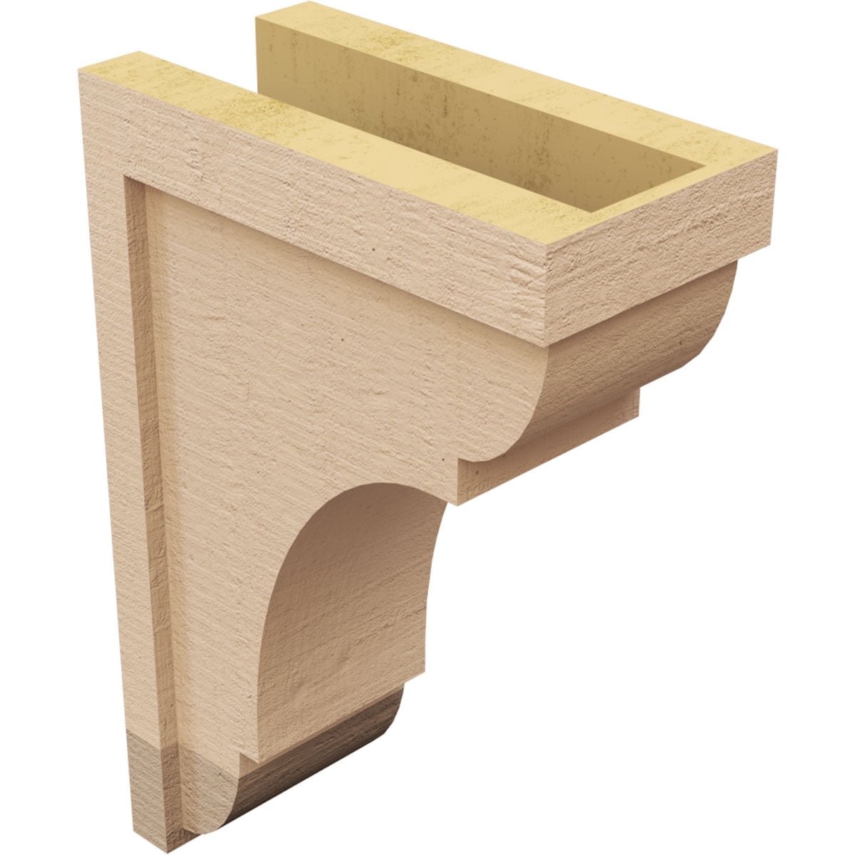 6"W x 12"D x 18"H Classic Bryant Rough Cedar Woodgrain TimberThane Corbel, Primed Tan