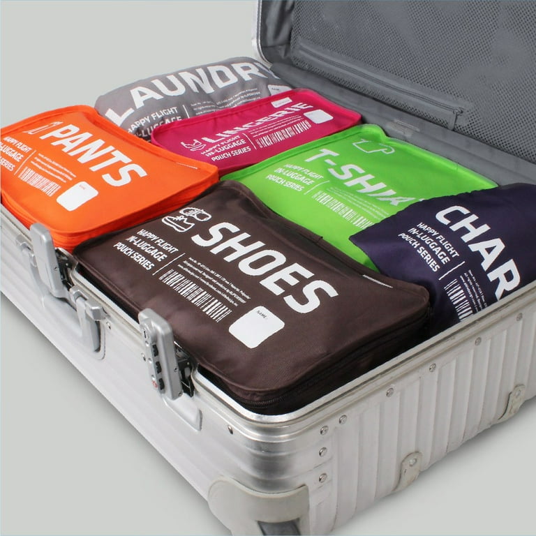 PB Travel Luggage - Orange & Green Packing Cube Set