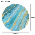 thumbnail image 6 of Blue and Gold Marble Shimmer Streaks Pattern Round Tablecloth 60"x60",Wrinkle Wipeable Table Cloth for Kitchen Dining Room Picnic Patio Party, 6 of 6