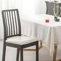 Waterproof Leather Round Bar Stool Cover | Slip-Resistant Elastic Seat Protector | Fits 18.9x14.17 in Stools | Durable Faux Leather | Easy Clean Chair Cover | Black White Wine Khaki | 1 Piece