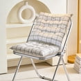 thumbnail image 5 of Yhmxh Cojín cuadrado a cuadros con lazos para silla, cojín grueso para exteriores con capitoné, almohada de suelo suave y transpirable, almohadilla antideslizante para silla de comedor, silla de of, 5 of 5