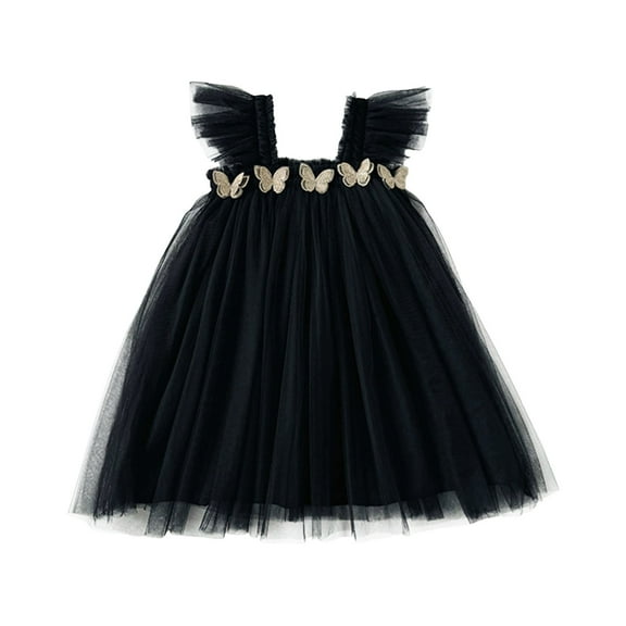 Byoo Tulle Dresses for Toddler Girl Solid Color Sleeveless Loose Spaghetti Strap Dress Holiday Sundress for Kids