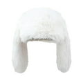 thumbnail image 2 of Winter Plush Hat Cartoon Rabbit Ear Shape Fuzzy Long Hair Photo Prop Keep Warm Ear Cold Weather Windproof Headwear, 2 of 8