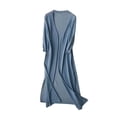 thumbnail image 7 of Solid Color Open Front Maxi Long Cardigan Sweater for Women Lightweight Long Sleeve Cardigan Oversized Long Coat Trendy, 7 of 7