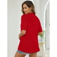 thumbnail image 5 of Chiclily Women's Cardigans Casual 3/4 Sleeve Drape Open Front Lightweight Summer Fall Outwear Tops, Red L, 5 of 6