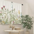 thumbnail image 5 of Floral Kitchen Curtains Small Wildflower Cafe Curtains Green Leaves Plant Botanical Rod Pocket Farmhouse Sage Herb Living Room Bedroom Window Drape Treatment Fabric 2 Panels 27.5 x 39 Inch, 5 of 6