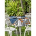 thumbnail image 2 of Outdoor Tablecloth with Umbrella Hole and Zipper, Halloween Grey Round Table Cloth 60 Inch Waterproof Tablecloth, Black White Ghost Orange Skull Pumpkin Picnic Table Cover for Patio Camping, 2 of 7