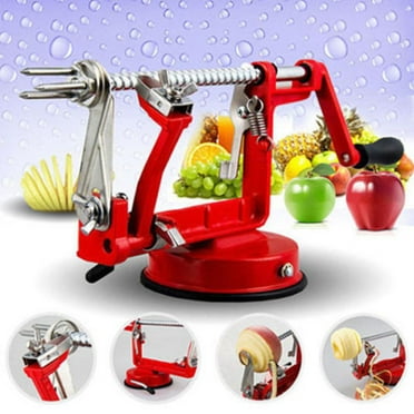 Zimtown 3 in 1 Apple Peeler and Corer Slicer Machine Fruit Cutter Kitchen Tool Pear Fruit Easy Cut, Red Finish