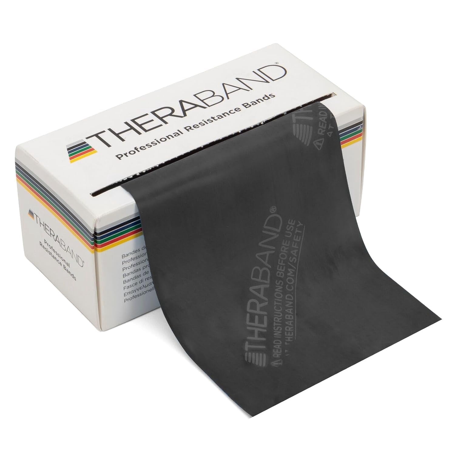 THERABAND Resistance Bands, 6 yd Roll, Black, Special Heavy Thickness, 7.3 lbs Resistance, Level 6
