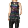 thumbnail image 4 of MODA NOVA Junior's Metallic Shiny Tank Top Party Club A-Line Shimmer Camisole Blacks XL, 4 of 6