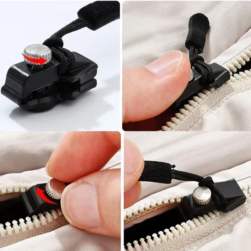 TYPPKMM 24/3Pcs Universal Detachable Metal Zipper Slider Puller Set Detachable Instant Repair Kit DIY Replacement Lever Locks for Clothing Bags Jackets