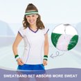 thumbnail image 6 of Uxcell Sweat Band Set Sports Terry Cloth Headband Wristband Set 7"x2" Moisture Wicking Sweat Absorbing Head Band Dark Green/White, 6 of 6