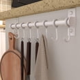 thumbnail image 3 of Soporte para utensilios de cocina, soporte de pared para ollas y sartenes, riel de cocina con 8 ganchos para colgar utensilios de cocina, tazas, cucharas, montaje en la pared, acero inoxidable, 3 of 4