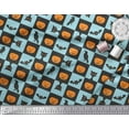 thumbnail image 3 of Soimoi Polyester Crepe Fabric Pumpkin,Cat & Bat Halloween Print Fabric by The Yard 52 Inch Wide, 3 of 3