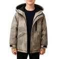 thumbnail image 6 of Cethrio Boys Winter Coats, Windproof Thickened Zip up Warm Winter Outerwear with Hood Khaki Size 6, 6 of 6
