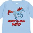 thumbnail image 4 of Inktastic Born to Run Wild Galloping Horse Boys or Girls Long Sleeve Toddler T-Shirt, 4 of 5