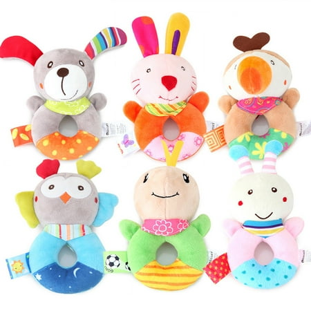 Stuffed Rattle - Animal Stuffed Toys For Children Handbell Baby Rattles Plush Educational Stuffed Toy Playmate Teether