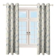 thumbnail image 4 of Blue Floral Pattern Blackout Curtains Window Drapes Room Darkening Thermal Insulated Grommets Blackout Curtains, for Living, Dining, Bedroom,2 Panels, 4 of 6