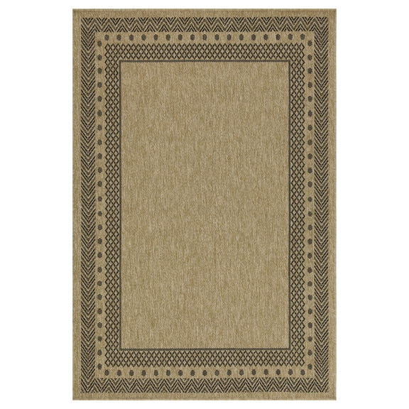 Earth GC_NTL1006 Jute/Black 5 ft. 3 in. x 7 ft. 3 in. Indoor/Outdoor Area Rug