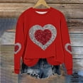 thumbnail image 4 of Women's Valentine's Sweatshirts Plus Size Cute Love Heart Graphic Blouses Long Sleeve Round Neck Shirts Valentine's Day Printed Sweater Pullover Tops, 4 of 5