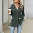 thumbnail image 3 of Edvintorg Long Cardigans for Women Solid Color Long Sleeve Button Down Knit Cardigan Fall Open Front Cardigans Sweater Women Clothing S-2XL Army Green, 3 of 4