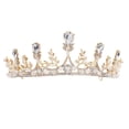 thumbnail image 1 of Durable Golden Alloy Rhinestone Tiara for Wedding Hair Decor with Reliable Quality and Stylish Design 6.5 Inches, 1 of 8