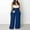 2-Navy, variant on Idoravan Jumpsuit for Women Clearance Women's Casual Sleeveless Loose Straps Solid High Waist Wide Leg Jumpsuit Rompers with Pocket
