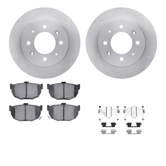 Dynamic Friction Company Rear Brake Rotors with 5000 Advanced Brake Pads includes Hardware 6512-21065