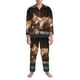 thumbnail image 3 of Fotbe Cat Asleep Among Flowers Pijama de Hombre con Estampado de Manga Larga, Conjunto de 2 Piezas, Ropa de Dormir Suave y Cómoda con Bolsillos-X-Large, 3 of 7