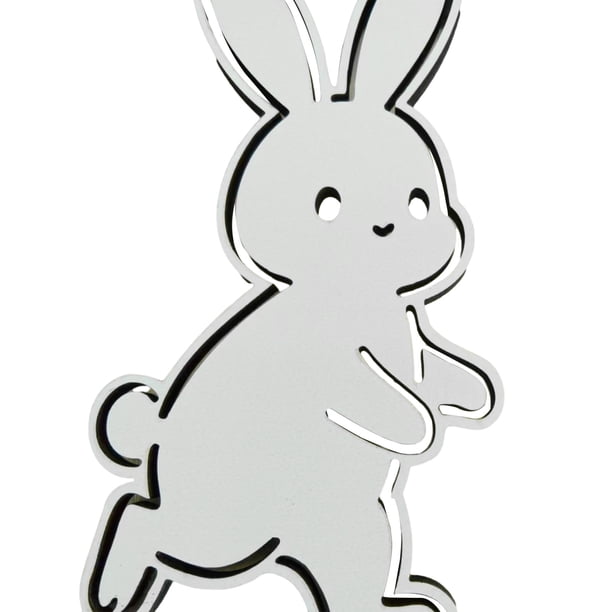Lindo conejito de Pascua, calcomanía de pared de madera, decoración de pared para habitación de niños, aula, sala de estar, sala de juegos, dormitorio