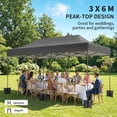 thumbnail image 3 of Outsunny 10 x 20 ft Pop Up Canopy Tent, Heavy Duty UPF50+ Outdoor Portable Instant Canopy Shelter with Wheeled Carry Bag, Sandbags, Dark Gray, 3 of 9