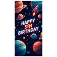 thumbnail image 3 of LUUFILx Happy 5th Birthday Space Theme Backdrop Galaxy Planets Rocket Decor Children Party Supplies Celebration Background Photography Banner, 3 of 8