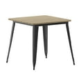 thumbnail image 2 of Flash Furniture Declan Commercial Grade Indoor/Outdoor Dining Table, 31.5" Square All Weather Brown Poly Resin Top with Black Steel Base, 2 of 11