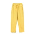 thumbnail image 1 of FAIWAD Womens Cotton Linen Jogger Pants Drawstring Elastic Waist Lightweight Cropped Pants Trousers, 1 of 2