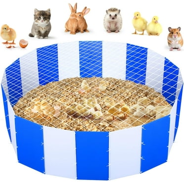 Brooder Box for Chick, Chick Starter Home Kit Holds up to 30 Chicks, Chicken Brooder Start Kit Include 20 Pcs Plastic Boards, Chicken Brooder Box with Mesh Cover, Fixed Tie and Short Rope