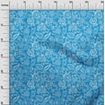 thumbnail image 3 of oneOone Viscose Chiffon Blue Fabric Jacobean Silhouette Flower Quilting Supplies Print Sewing Fabric By The Yard 42 Inch Wide, 3 of 4
