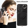 thumbnail image 4 of Allytech Galaxy A52 4G/5G Case Wallet with Cards Holder & Detachable Shoulder Strap, Ring Holder Kickstand Vintage PU Leather Shockproof Wallet Case Cover for Samsung Galaxy A52 4G/5G - Black, 4 of 14