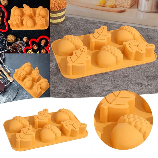 6 Cavity Silicone Pumpkin Cake Pan Versatile Baking & DIY Candle Making Tool For Home Use Hard Candy Metal Kids Set Fondant Small round Cake Pan Removable Bottom Valentines Baking Candy Melt Pot Large