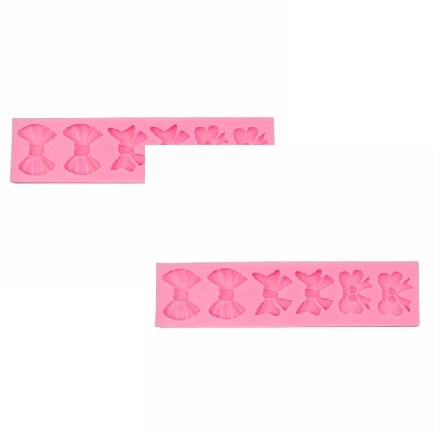 Oleegame 2PC Cookie Mold Washable Silicone Cake Cake Candy Chocolate Decorating Tray DIY Craft Project Pink