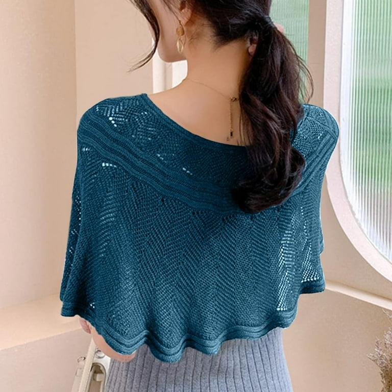 FADAACAI Scarf for Women Mesh Shawl Shawl Wraps for Women Summer Wedding  Dress Cover Up Women Casual Open Knit Top Lace Summer Lightweight Solid  Hollow Out Knitted Sun Proof Shawl Blue -
