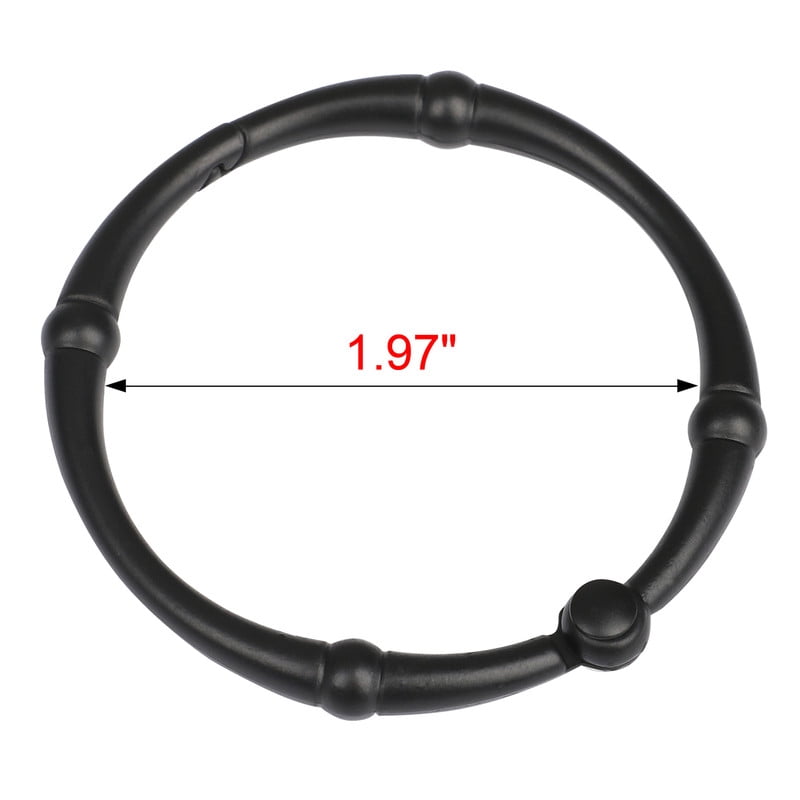 Utopia Alley Shower Victoria Curtain Rings, Rustproof Zinc Shower Curtain Rings for Bathroom Shower Rods Curtains - Set of 12- Black