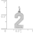 thumbnail image 3 of 14k White Gold 14kw Small Satin Number 2 Charm Pendant, 3 of 4