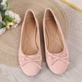 thumbnail image 4 of CQONEPT Womens Ballet Flats Soft Memory Foam Cushioned Flat Shoes Faux Suede Shallow Mouth Comfy Walking Shoes Pink 7.5, 4 of 7