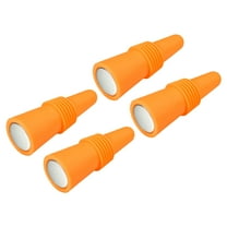 Uxcell Silicone Wine Bottle Stoppers Sealer Caps Cover for Drink Orange 4Pack