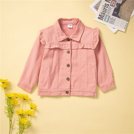 

Child Sweater Kids Toddler Baby Girls Solid Spring Winter Long Sleeve Button Jeans Jacket Clothes Coat